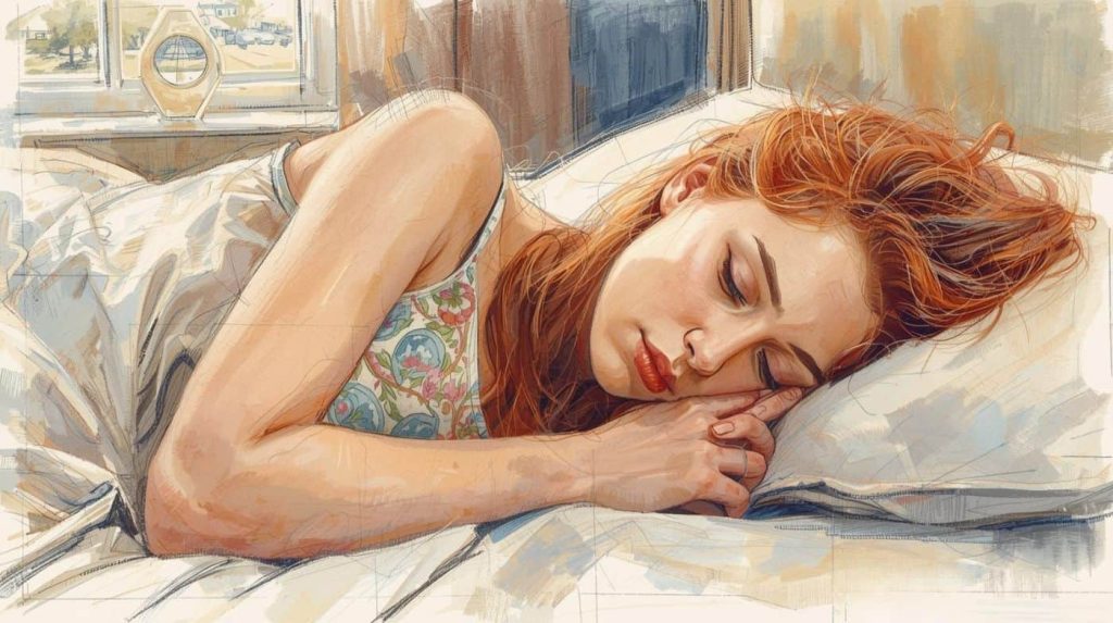 A women sleeping peacefully after regularly practicing meditation