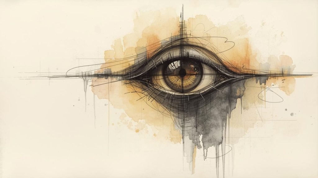 Watercolour sketch illustrating meditation mistakes where awareness is used to avoid or bypass difficult emotions.