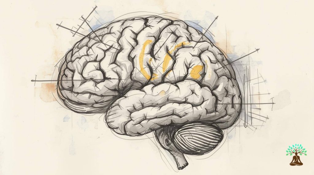 A picture of the brain, showing the pre-frontal cortex to illustrate the science of mindfulness