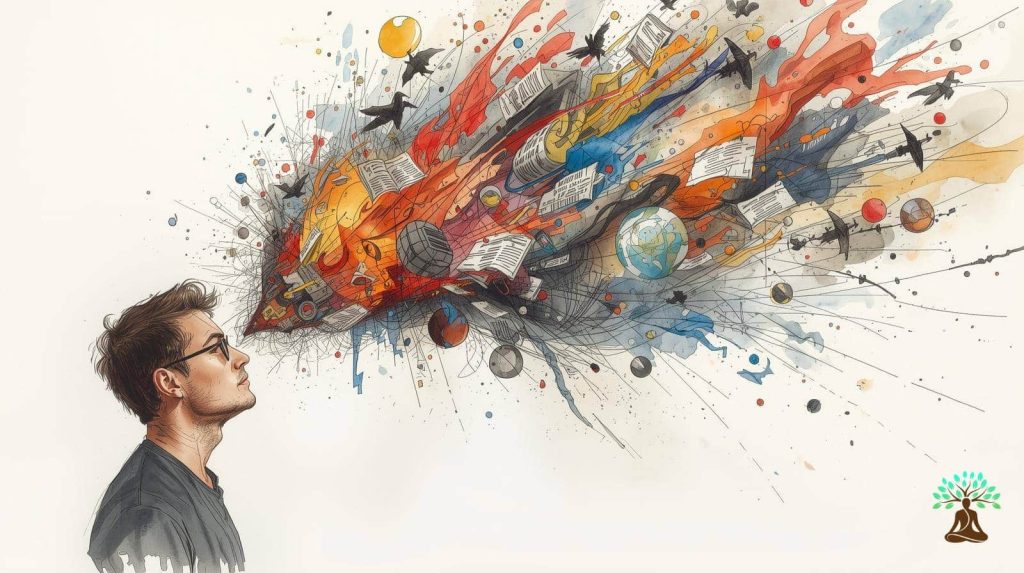 Science and mindfulness - image depicting a man experiencing the benefits of mindfulness