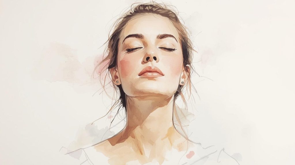 Calm woman with eyes closed in a peaceful moment of awareness, illustrating early signs meditation is working through increased awareness of thoughts and attention.