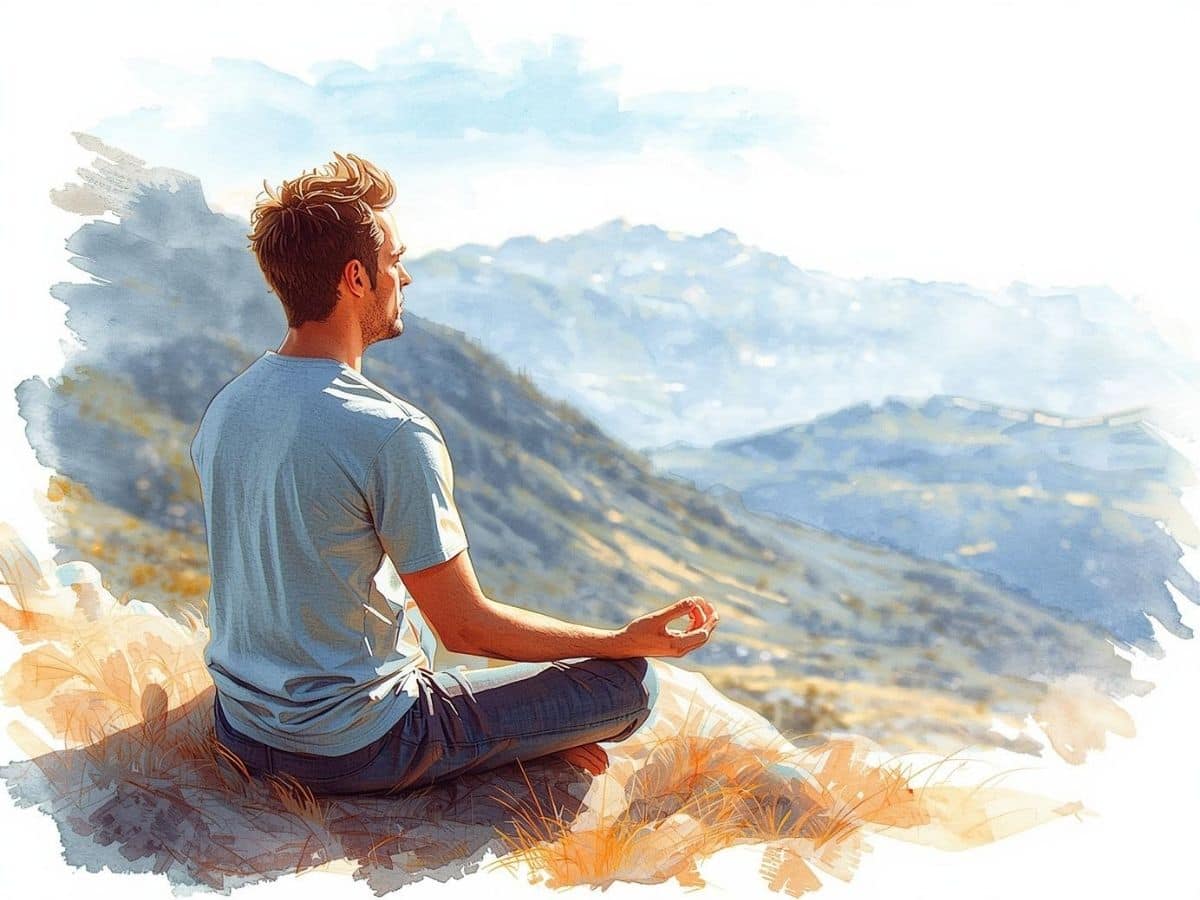 Man meditating outdoors, showing when to increase your meditation time.